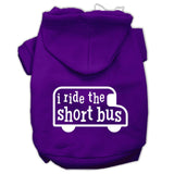 I Ride The Short Bus Screen Print Pet Hoodies