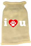 I Love You Screen Print Knit Pet Sweater