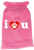 I Love You Screen Print Knit Pet Sweater