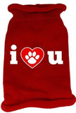 I Love You Screen Print Knit Pet Sweater