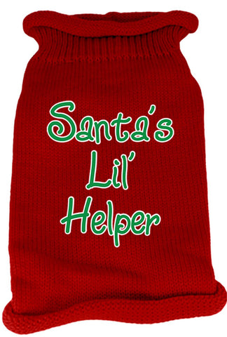 Santas Lil Helper Screen Print Knit Pet Sweater