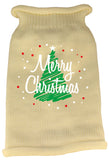 Scribbled Merry Christmas Screen Print Knit Pet Sweater