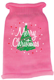 Scribbled Merry Christmas Screen Print Knit Pet Sweater