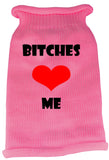 Bitches Love Me Screen Print Knit Pet Sweater