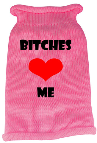 Bitches Love Me Screen Print Knit Pet Sweater