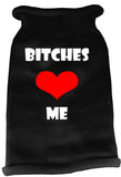 Bitches Love Me Screen Print Knit Pet Sweater