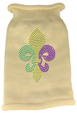 Mardi Gras Fleur De Lis Rhinestone Knit Pet Sweater