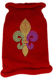 Mardi Gras Fleur De Lis Rhinestone Knit Pet Sweater