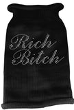 Rich Bitch Rhinestone Knit Pet Sweater