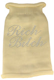 Rich Bitch Rhinestone Knit Pet Sweater