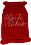 Rich Bitch Rhinestone Knit Pet Sweater