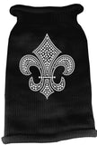 Silver Fleur De Lis Rhinestone Knit Pet Sweater