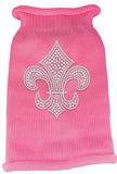 Silver Fleur De Lis Rhinestone Knit Pet Sweater