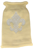 Silver Fleur De Lis Rhinestone Knit Pet Sweater