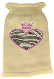 Zebra Heart Rhinestone Knit Pet Sweater