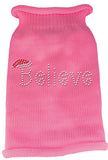 Believe Rhinestone Knit Pet Sweater