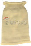 Believe Rhinestone Knit Pet Sweater