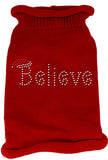 Believe Rhinestone Knit Pet Sweater