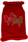 Christmas Bows Rhinestone Knit Pet Sweater