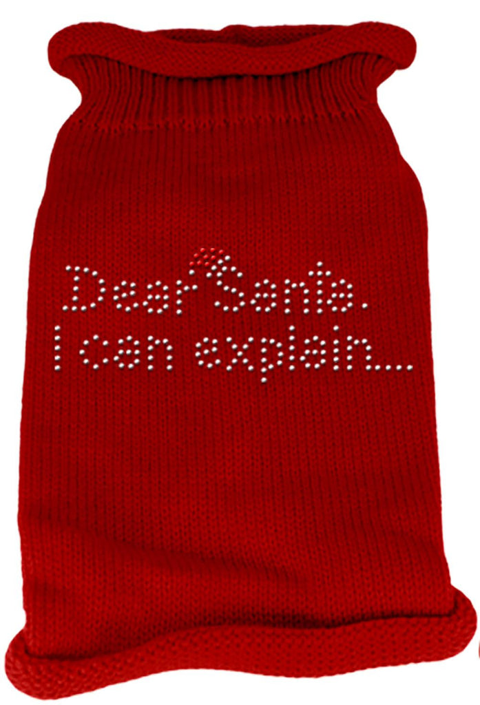 Dear Santa I Can Explain Rhinestone Knit Pet Sweater