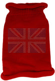 British Flag Rhinestone Knit Pet Sweater