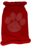 Clear Rhinestone Paw Knit Pet Sweater