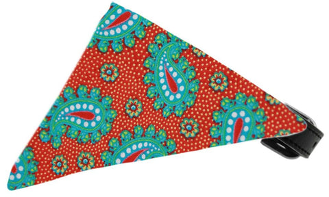 Red Pretty Paisley Bandana Pet Collar