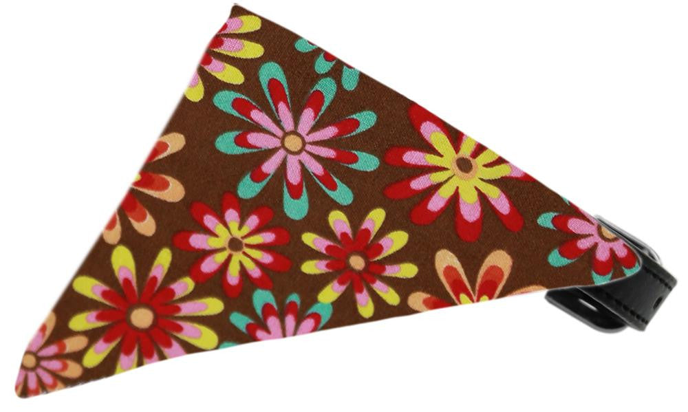 Chocolate Crazy Daisies Bandana Pet Collar