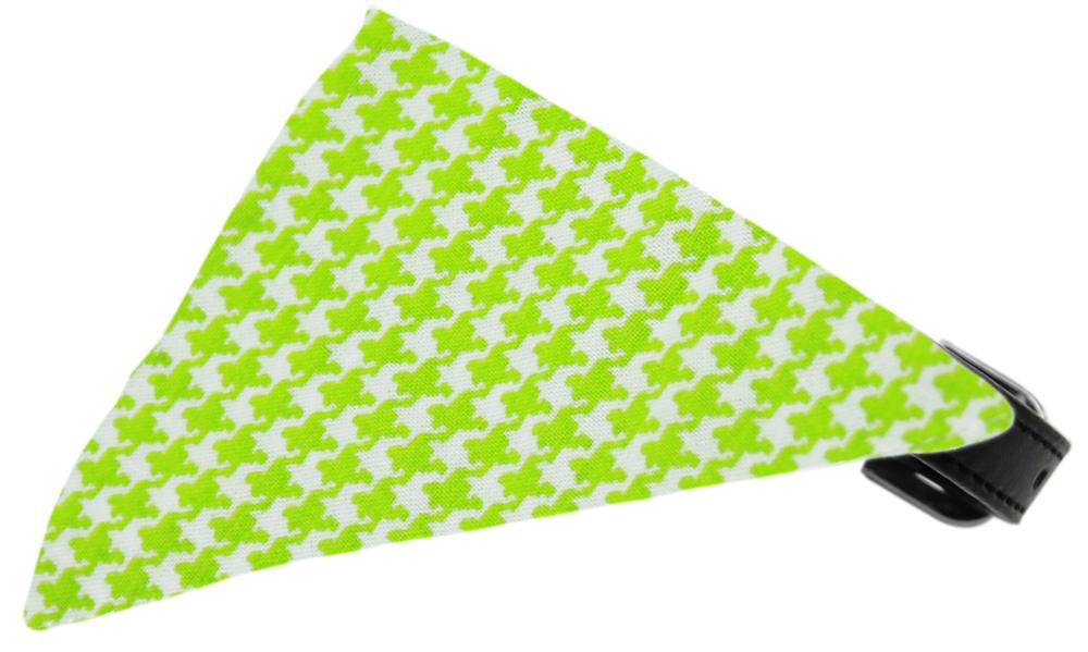 Lime Houndstooth Bandana Pet Collar Black