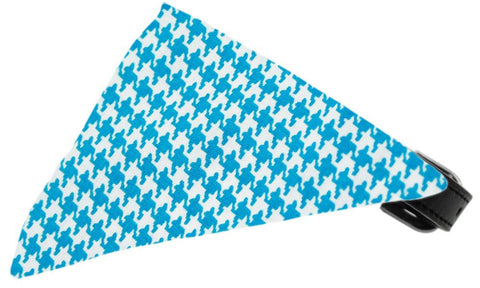 Turquoise Houndstooth Bandana Pet Collar Black