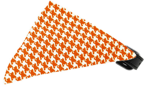 Orange Houndstooth Bandana Pet Collar Black