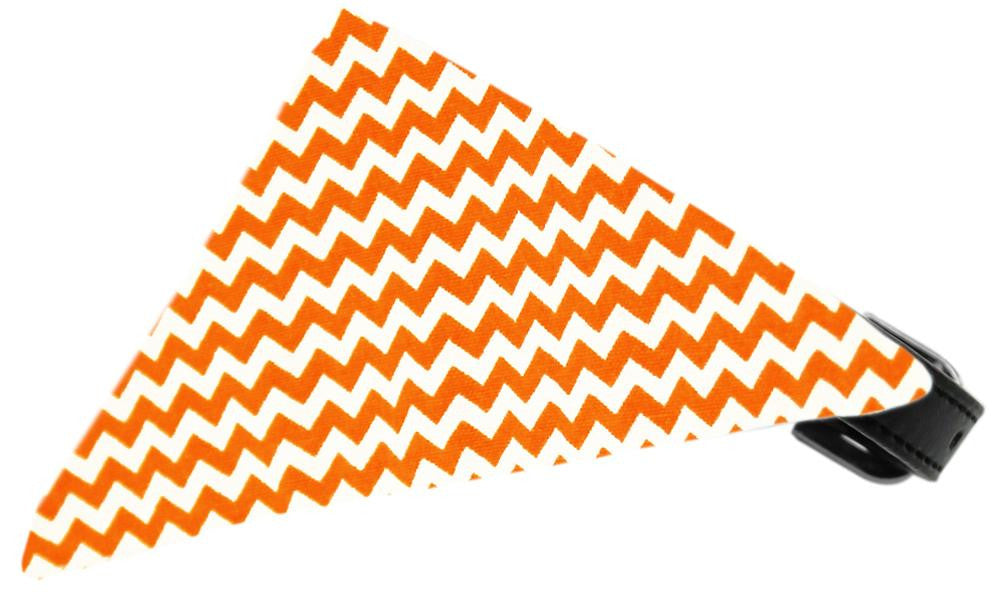 Orange Chevron Bandana Pet Collar Black