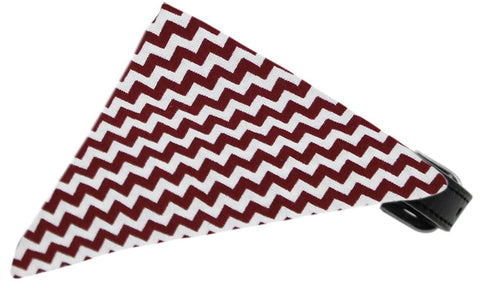 Maroon Chevron Bandana Pet Collar Black