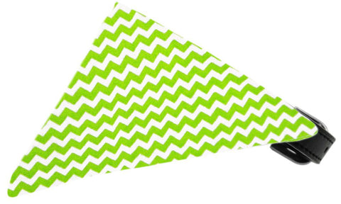 Lime Chevron Bandana Pet Collar Black