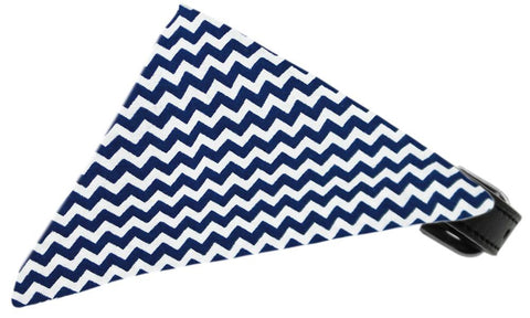 Navy Chevron Bandana Pet Collar Black