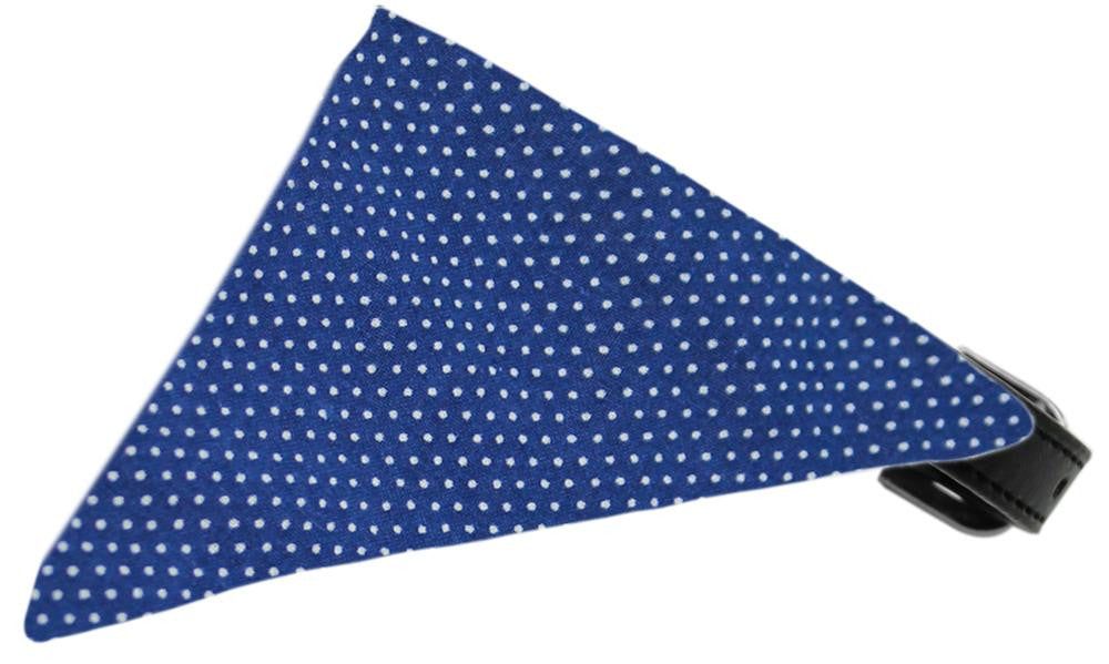 Navy Swiss Dots Bandana Pet Collar Black