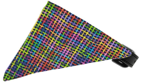 Neon Party Plaid Bandana Pet Collar