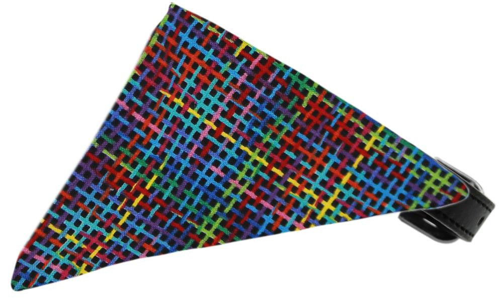 Rainbow Party Plaid Bandana Pet Collar