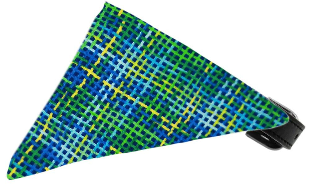 Blue Party Plaid Bandana Pet Collar