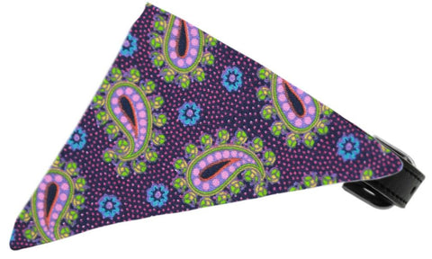 Purple Pretty Paisley Bandana Pet Collar