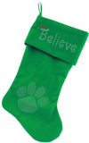 Believe Rhinestone Velvet Christmas Stocking