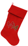 Christmas Bows Rhinestone Velvet Christmas Stocking