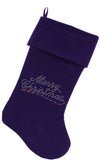 Merry Christmas Rhinestone Velvet Christmas Stocking