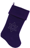 Star Of David Rhinestone Velvet Christmas Stocking