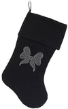 Clear Bow Rhinestone Velvet Christmas Stocking