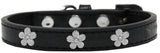 Silver Flower Widget Dog Collar