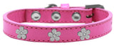 Silver Flower Widget Dog Collar