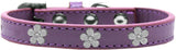 Silver Flower Widget Dog Collar