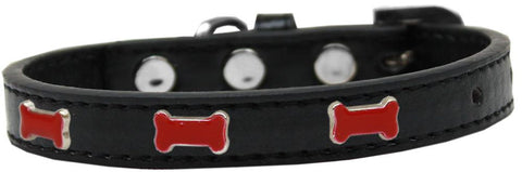 Red Bone Widget Dog Collar