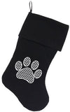 Chevron Paw Screen Print Velvet Christmas Stocking